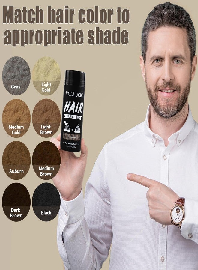 VOLLUCK Hair Fibers for Thinning Hair for Women and Men, Hair Color for Gray Hair Coverage Thicker Fuller Hair Loss Instantly Hair Building Fibers Root Touch Up Natural Formula 28g (Light Brown) - Image 3