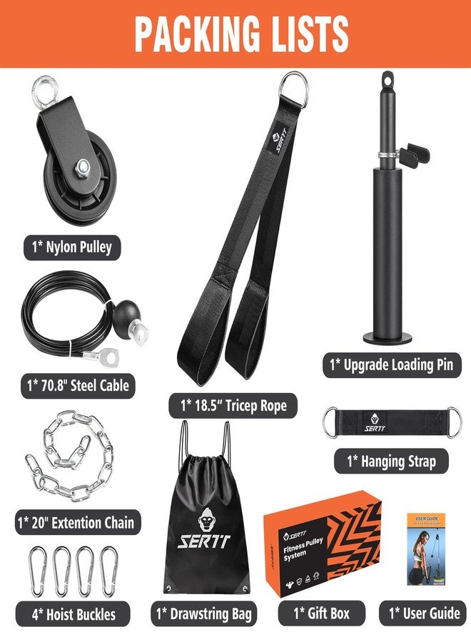 SERTT Cable Pulley System Gym，Used for Tricep Pull Down, Bicep Curl, Shoulder, Back, Forearm Home Gym Training - Image 2