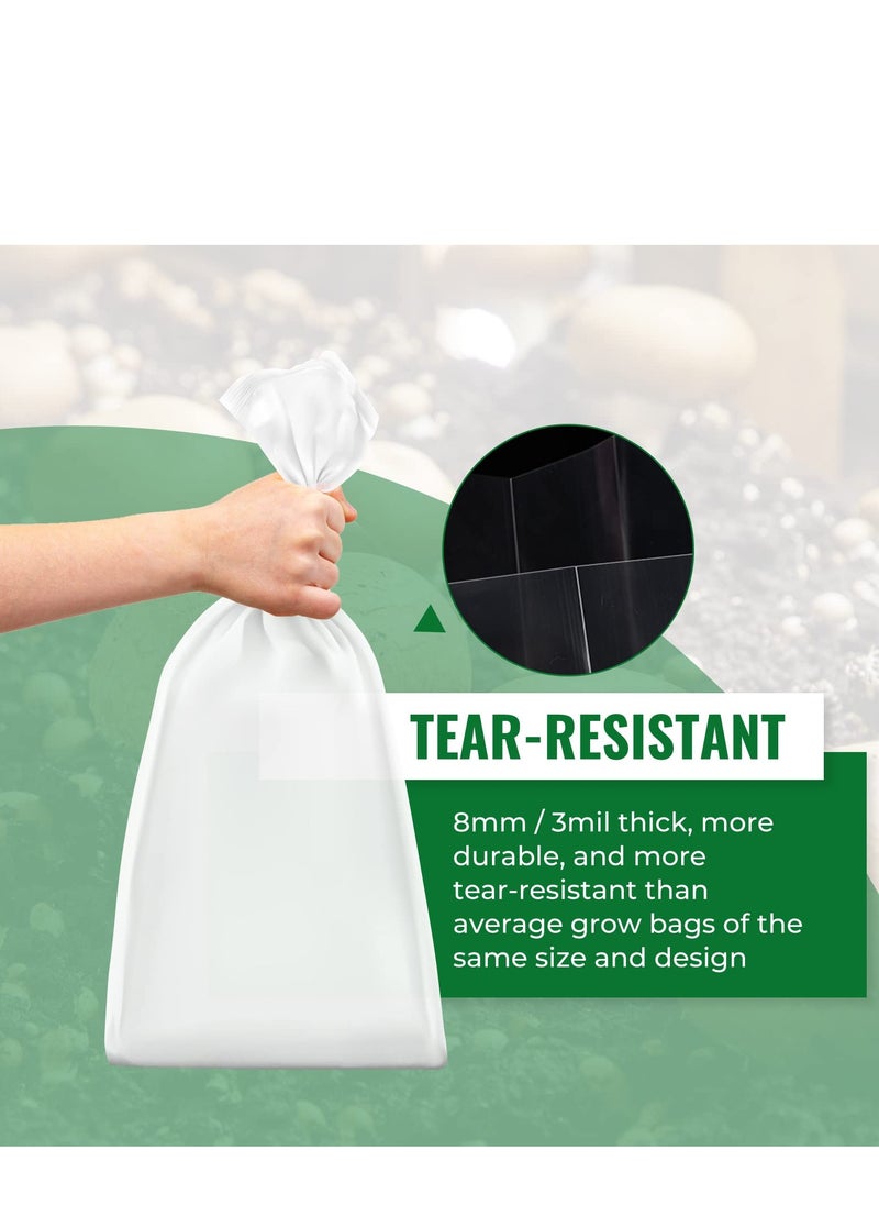 SYOSI 20-Pack 6 Mil Mushroom Grow Bags with Self-Healing Injection Port Breathable, Autoclavable, and Tear-Resistant for Optimal Mushroom Growth  - Image 4