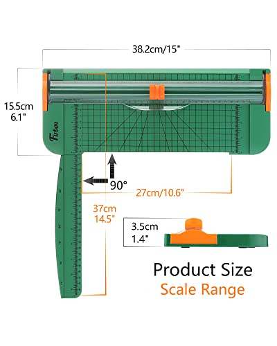 Firbon Green A4 Paper Cutter 12 Inch Titanium Straight Paper Trimmer with Side Ruler for Scrapbooking Craft, Paper, Coupon, Label, Cardstock - Image 2