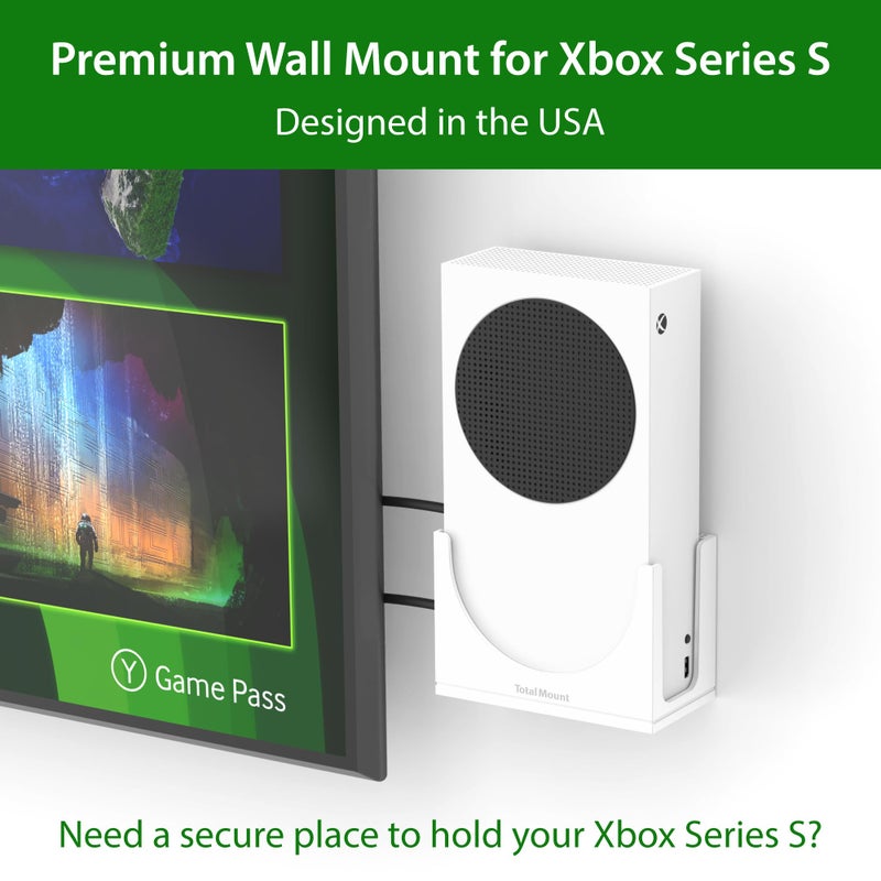 TotalMount â€“ Wall Mount for Xbox Series S â€“ Holds Xbox Series S on a Wall by Your TV (White Mount) - Image 2