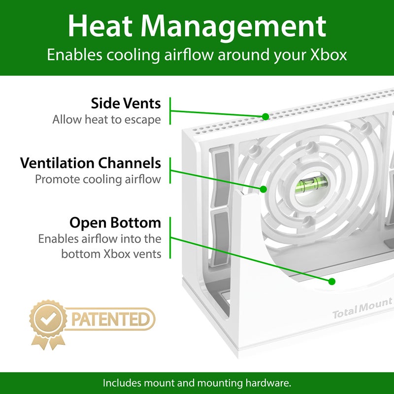 TotalMount â€“ Wall Mount for Xbox Series S â€“ Holds Xbox Series S on a Wall by Your TV (White Mount) - Image 4