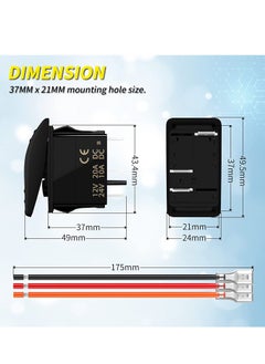 SYOSI Rocker Switches 12V 24V Lighted Rocker Switch 12 Volt 20A Blue LED 3 Pin SPST ON/Off Waterproof Toggle Button Suitable for Car Boat Truck SUV 2PCS  - Image 2