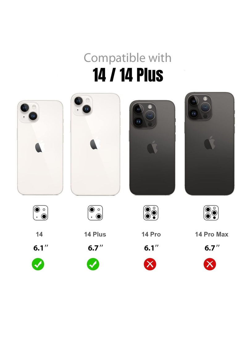 Excefore Excefore for iPhone 14 / 14 Plus Camera Lens Protector, 9H Tempered Glass Camera Cover Screen Protector Metal Individual Ring Protector for iPhone 14 and iPhone 14 Plus (2 Set, Gold)  - Image 2