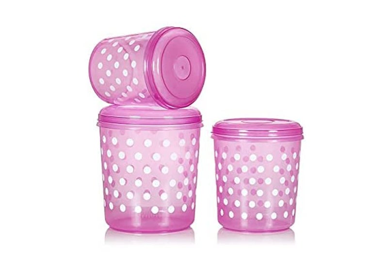 WOOLCO Bright Shine Plastic Premium Home Kitchen Storage JarsDabbaContainer Airtight Jars With Lid Set 1 L 2 L 3 L - Image 5