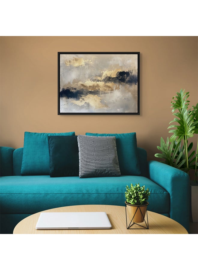 Art Decor Framed Canvas Wall Art of Gold Abstract Art Modern Artwork with Gold Accents 2-Way Print Wall Decor for Office Living Room Bedroom Gifting - Image 5