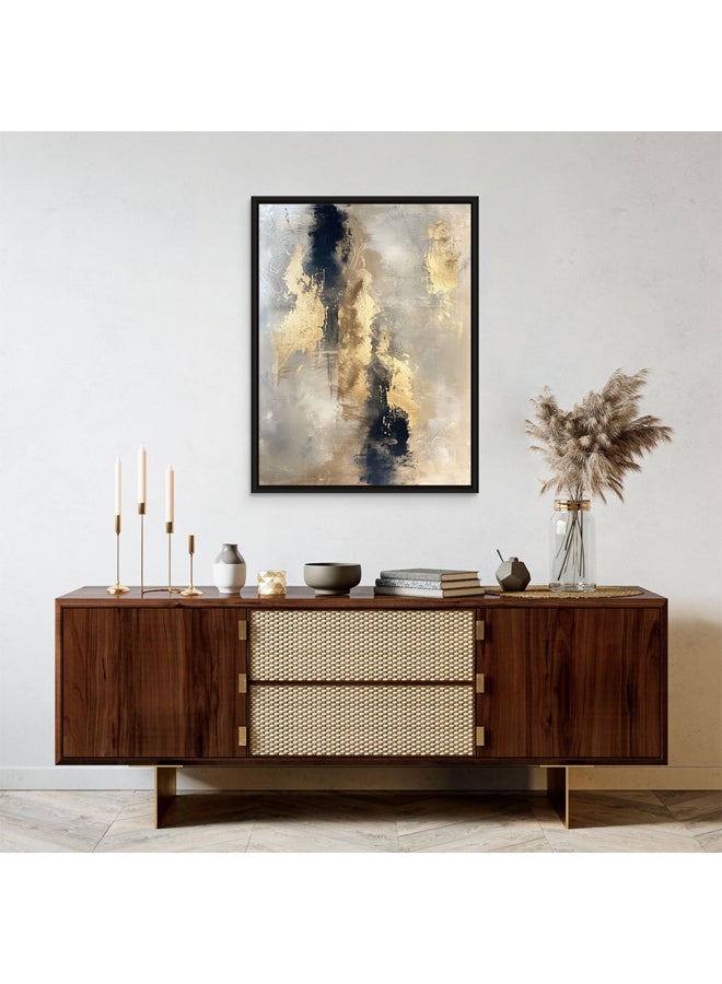 Art Decor Framed Canvas Wall Art of Gold Abstract Art Modern Artwork with Gold Accents 2-Way Print Wall Decor for Office Living Room Bedroom Gifting - Image 2