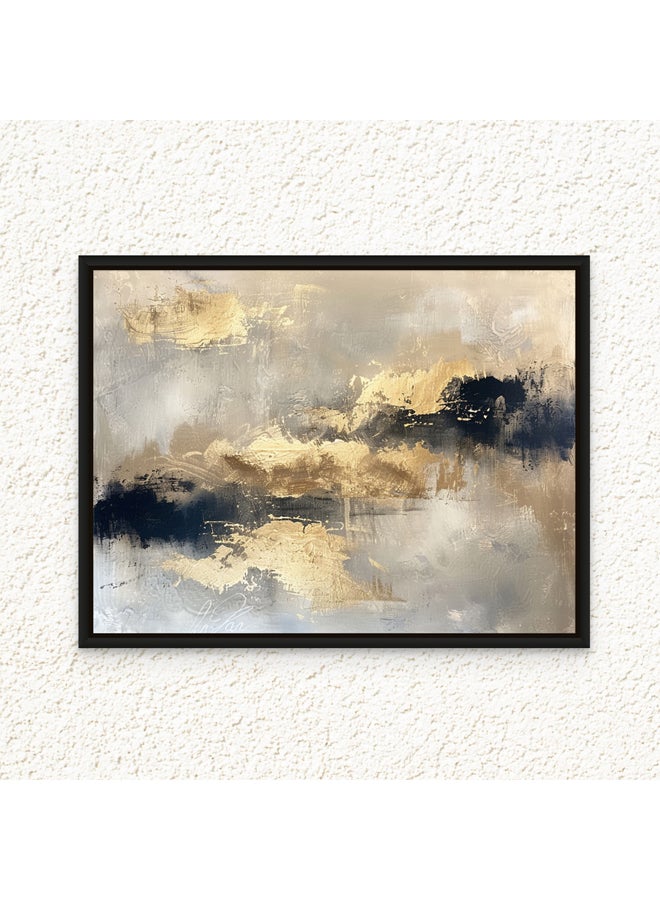 Art Decor Framed Canvas Wall Art of Gold Abstract Art Modern Artwork with Gold Accents 2-Way Print Wall Decor for Office Living Room Bedroom Gifting - Image 4