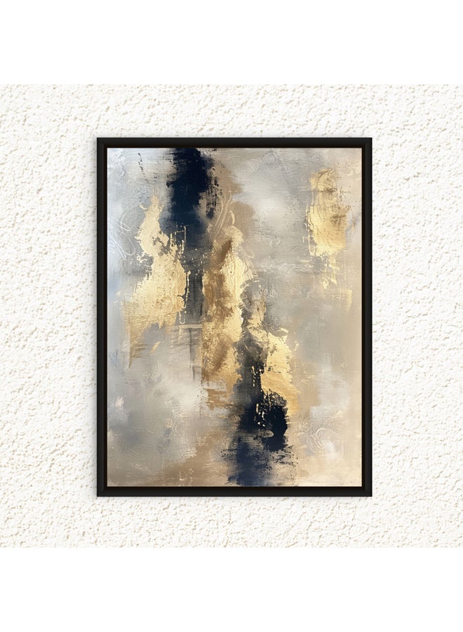 Art Decor Framed Canvas Wall Art of Gold Abstract Art Modern Artwork with Gold Accents 2-Way Print Wall Decor for Office Living Room Bedroom Gifting - Image 1