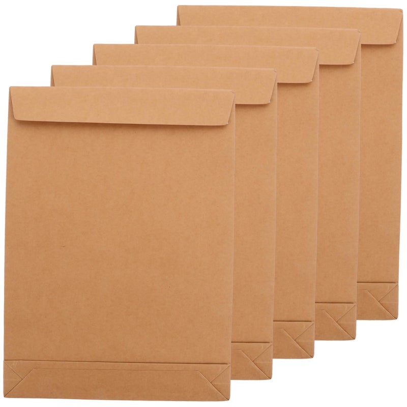 5 Pcs Kraft File Bags for Clothing Storage and Document Organization Double Sided Adhesive - Image 2