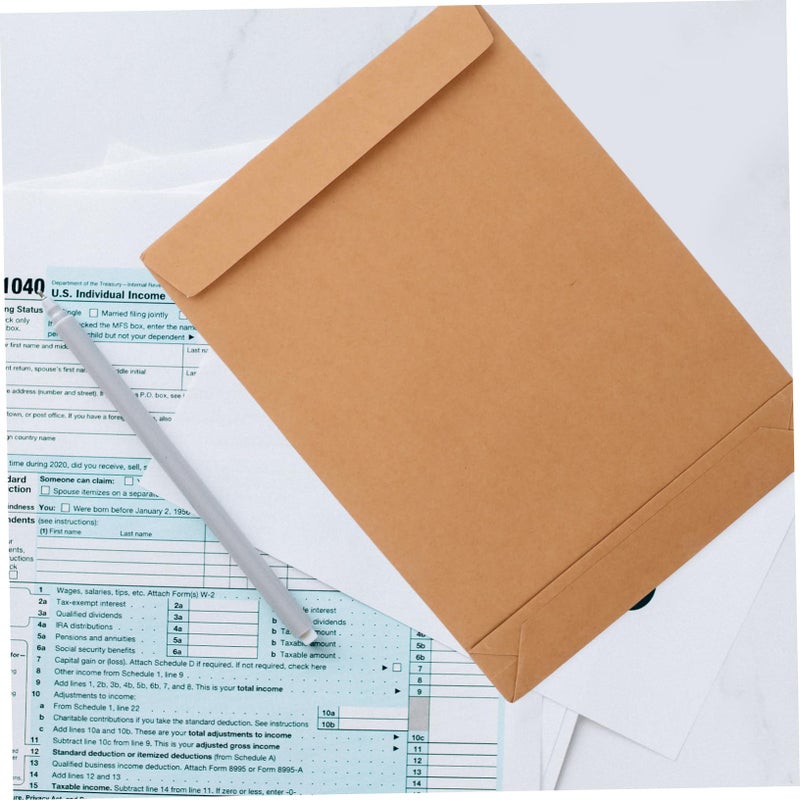 5 Pcs Kraft File Bags for Clothing Storage and Document Organization Double Sided Adhesive - Image 3