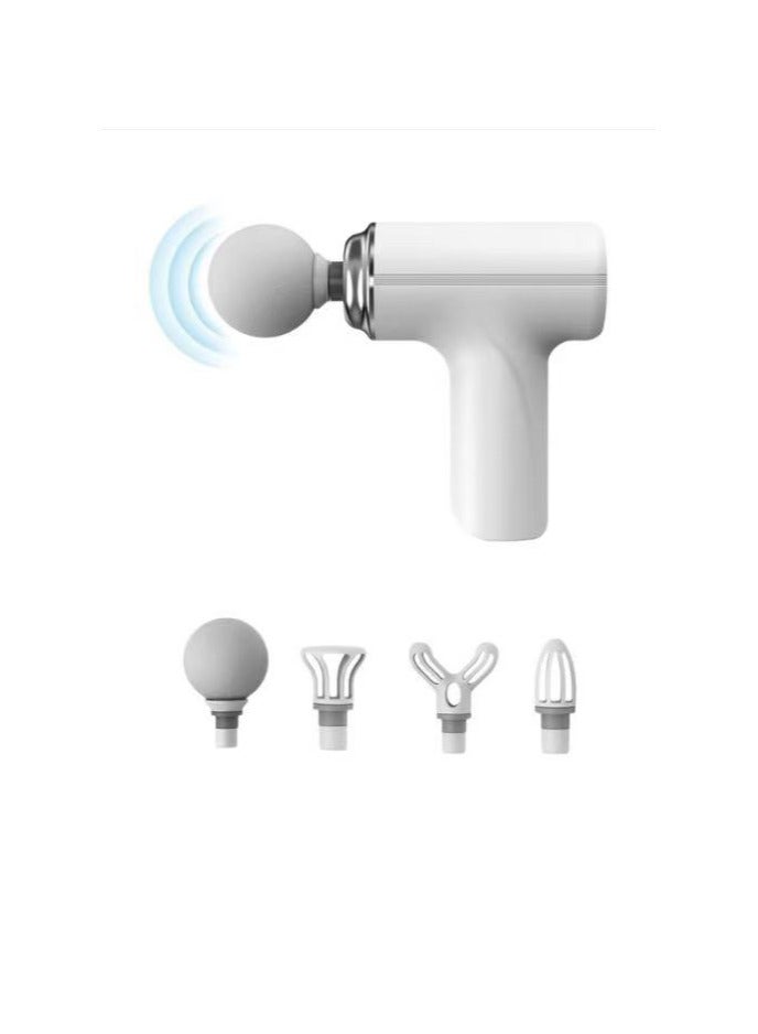 Loquat Mini Powerful Fascial Gun Deep Tissue Percussive Muscle Back Head Massager For Pain Relief With 4 Massage Heads 6 Massage Speeds - Image 1