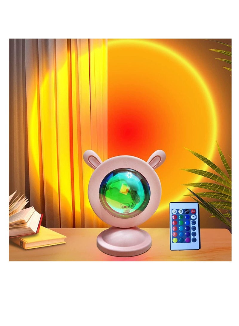 Captaintech Sunset Lamp Sunlight Projection 7w 16 Colors, Usb Ufo Sun Lamp, Led Rainbow Light Night Lights Projector For Gifts Photography, Vlog, Party, Bedroom, Home Decor, Living Room, Tiktok Selfie - Image 1