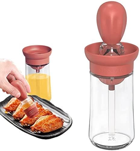 Shree Hari Glass Olive Oil Dispenser Bottle With Silicone Brush Dropper Measuring Oil Dispenser for Kitchen Cooking 180ml Pack of 2