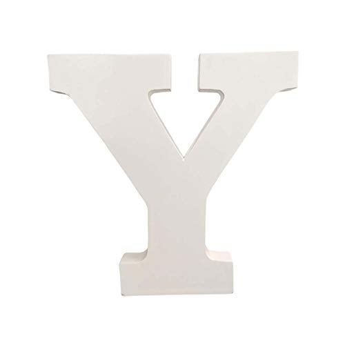 SMARTCAREWOOD Wooden Y Letter- English Upper Case Alphabets Cutouts for Art and Craft Work (Y_White_15x2.5 Cm) - Image 1