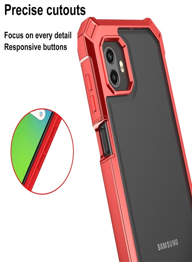 Ailiber for Samsung Xcover 6 Pro Phone Case, Galaxy Xcover 6 Pro Clear Case with Screen Protector, Dual Layer Shockproof Bumper, Transparent [Anti Yellowing], Slim Cell Phone Cove-Red - Image 5