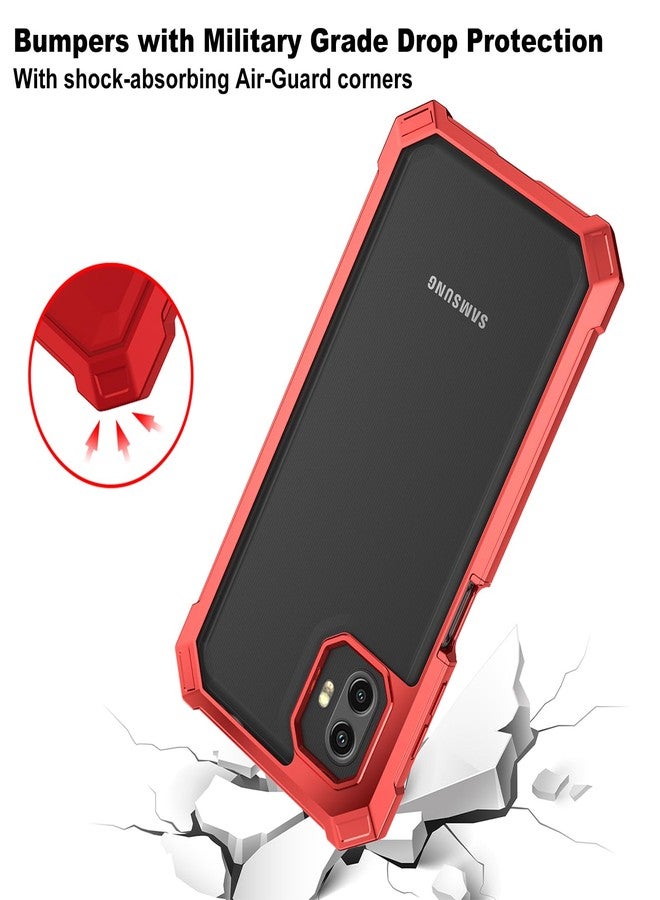 Ailiber for Samsung Xcover 6 Pro Phone Case, Galaxy Xcover 6 Pro Clear Case with Screen Protector, Dual Layer Shockproof Bumper, Transparent [Anti Yellowing], Slim Cell Phone Cove-Red - Image 4