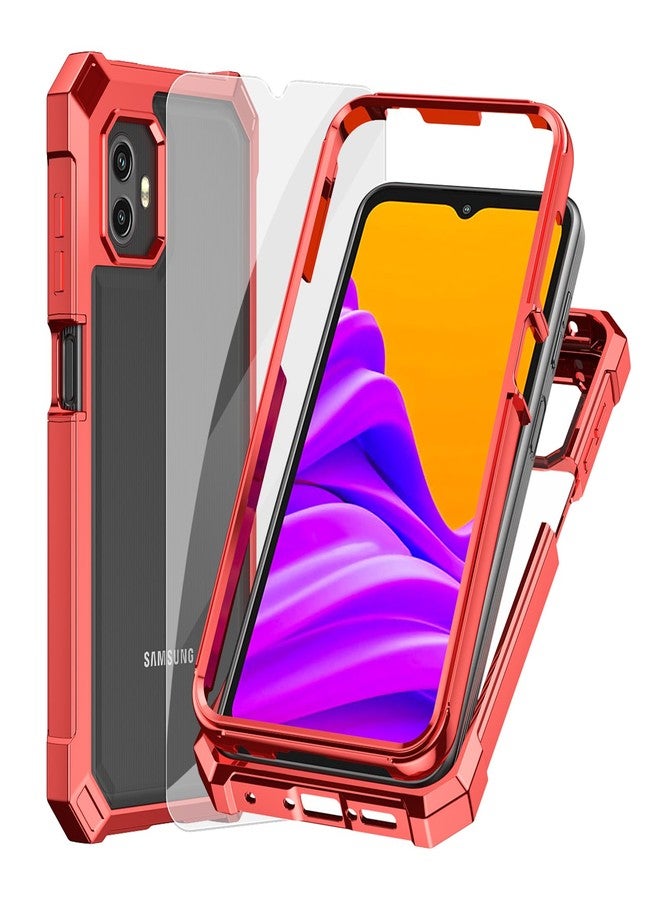 Ailiber for Samsung Xcover 6 Pro Phone Case, Galaxy Xcover 6 Pro Clear Case with Screen Protector, Dual Layer Shockproof Bumper, Transparent [Anti Yellowing], Slim Cell Phone Cove-Red - Image 1