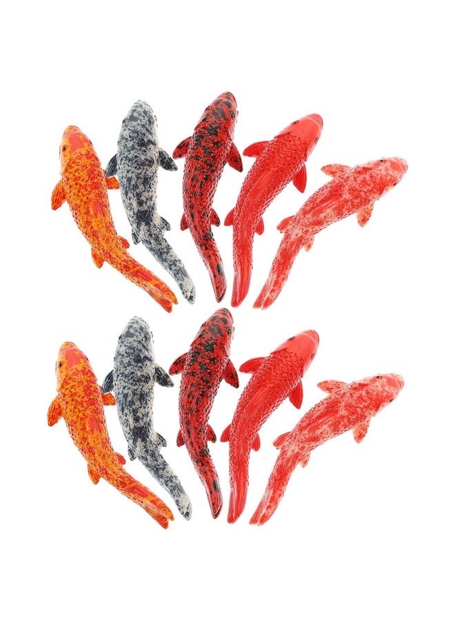 Beaupretty Beaupretty 5Pcs Mini Ornament Artificial Small Fish Five Colors Animal Goldfish Household Fish Tank Decor Fish Tank koi carp Ceramics Fairy Garden Decorate Fake Fish Small Aquarium  - Image 1