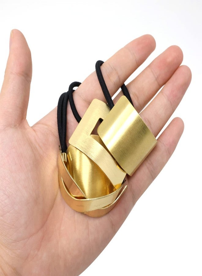Honbay 4PCS Fashion Cool Metal Geometric Hair Cuffs, Decorative Wraps, Stretch Ponytail Holders, Hair Accessories for Women - Image 3