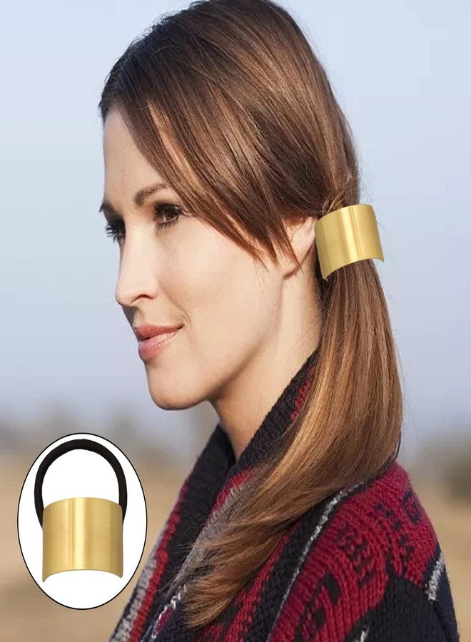 Honbay 4PCS Fashion Cool Metal Geometric Hair Cuffs, Decorative Wraps, Stretch Ponytail Holders, Hair Accessories for Women - Image 4