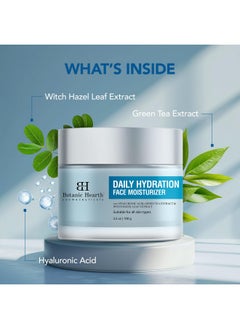 Botanic Hearth Daily Hydration Moisturizer For Face With Hyaluronic Acid & Green Tea Extract - 100G | Moisturizer For Dry Skin | Face Cream For Women & Men | For All Skin Types  - Image 5