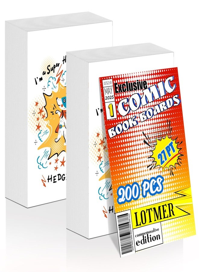 LOTMER 200ct Comic Book Boards, 27PT Extra Thick Acid-Free Backing Board Current Size Comic Book Boards Durable and Coated Precision Cut Boards for Regular Comics Archival - Image 1