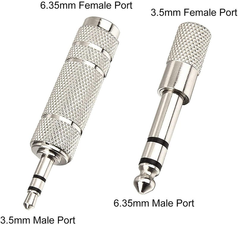 LipiWorld® Headphone Adapter 6.35mm Male to 3.5mm Female and Audio Stereo Plug 3.5mm Male to 6.35mm Female (Available Color 2 Pieces Combo) - Image 3