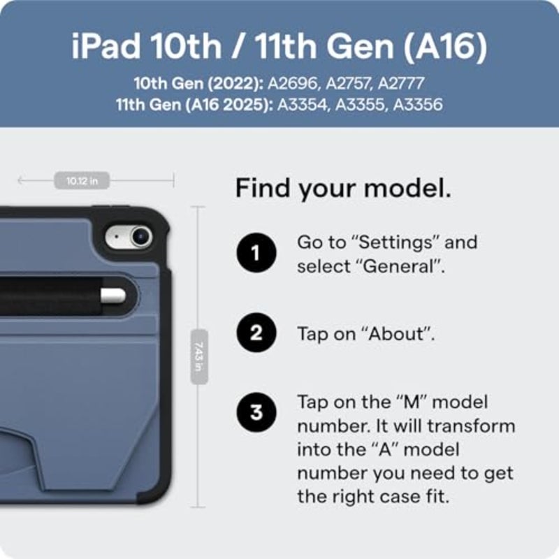 حافظة حماية رفيعة للغاية لجهاز iPad 11 بوصة الجيل الحادي عشر، 2025 10.9 بوصة (الجيل العاشر، 2022): بولي كربونات، أسود، شحن لاسلكي للقلم الرصاص، حامل مغناطيسي ذو 8 زوايا، نوم/تنبيه تلقائي - Image 2