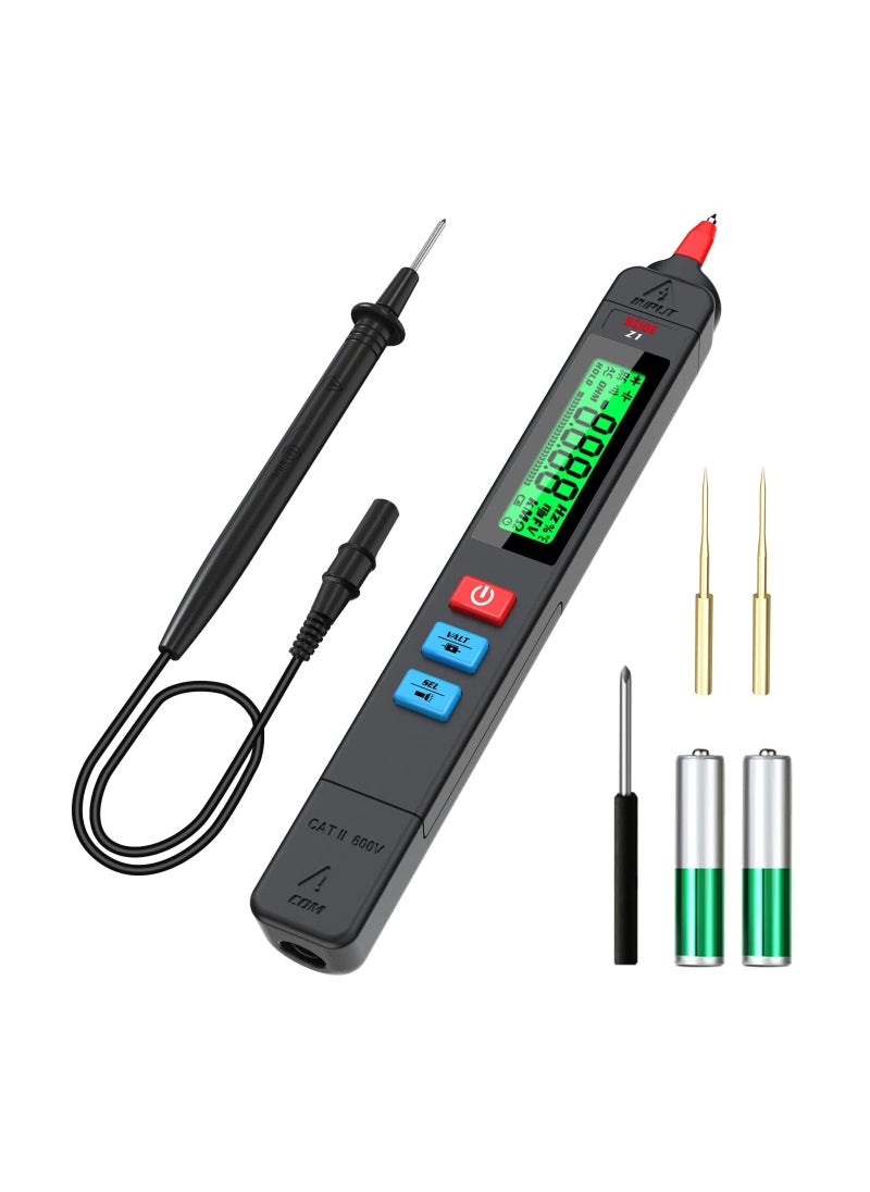 SYOSI - Digital Multimeter Pen for Voltage Testing,  3-Results Display Pocket Smart Ohmmeter Smart Ohmmeter with Continuity Check V-Alert Live Voltage Testing Pen Voltage Tester with Back Probe Pins - Image 1