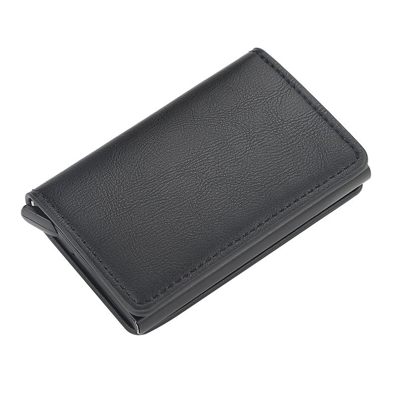 Baellerry Men's Unisex Card Holder, Aluminum Alloy Anti-Magnetic & Anti-Scanning Business Card Case in Black - Image 1