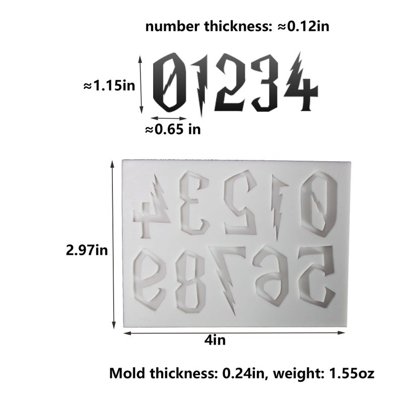 LVDGE 3-Piece Silicone Mold Set for Magical Lightning Shaped Letters and Numbers - Ideal for Fondant Cakes  Chocolate  Resin Crafts  Gumpaste  DIY Crafts Creation - Image 4