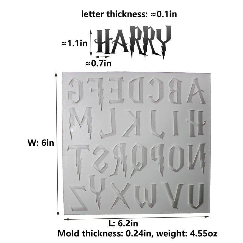 LVDGE 3-Piece Silicone Mold Set for Magical Lightning Shaped Letters and Numbers - Ideal for Fondant Cakes  Chocolate  Resin Crafts  Gumpaste  DIY Crafts Creation - Image 2