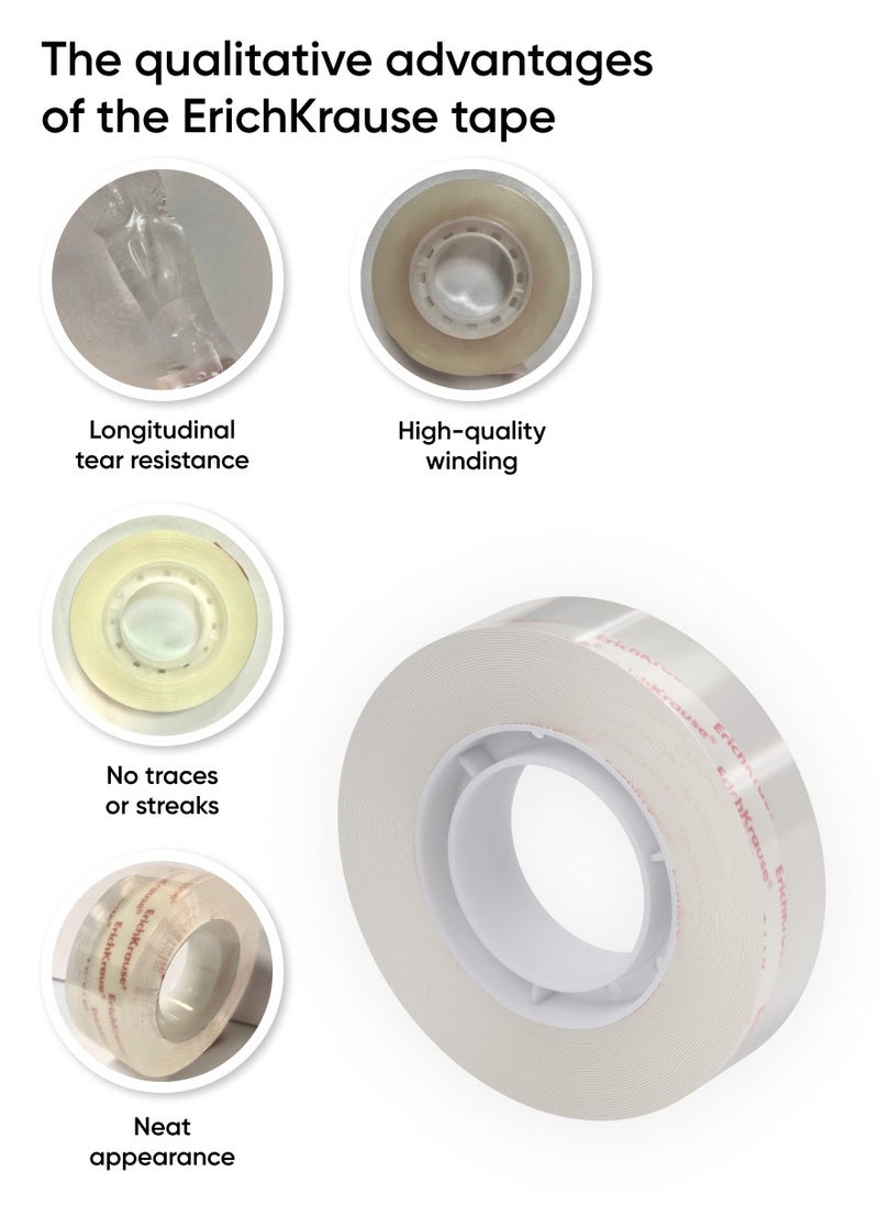 إريك كراوس - Pack of 4 Stationery tape Crystal, highly transparent, 12mmx33m (shrink 4 pcs) - Image 1