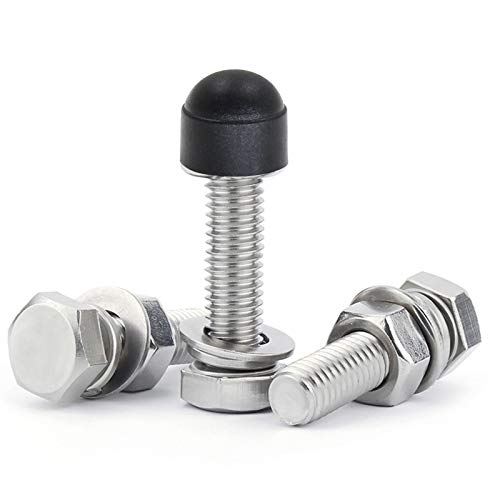 Zorfeter 25 Pcs Black M6 x 10mm Hex Head Bolt Covers Dome Plastic Bolt Caps Hexagonal Screw Cover Protection Caps - Image 3
