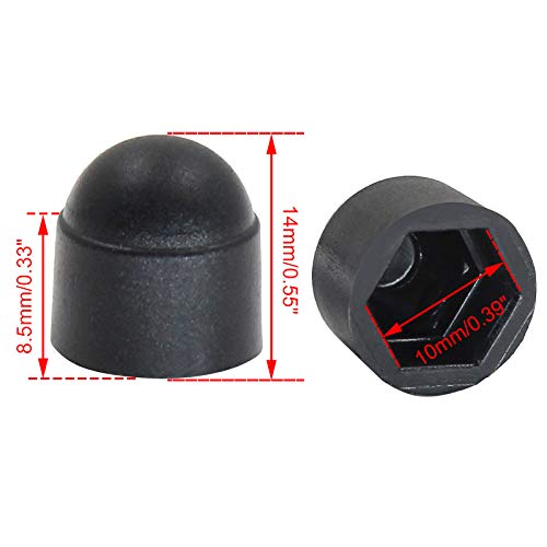 Zorfeter 25 Pcs Black M6 x 10mm Hex Head Bolt Covers Dome Plastic Bolt Caps Hexagonal Screw Cover Protection Caps - Image 2