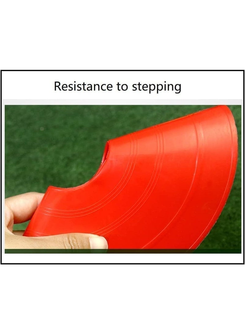 50 Pcs Soccer Cones for Training, Agility Disc Marker Set with Mesh Bag, Flexible PE Cone Markers for Football, Basketball, Obstacle Course, Speed and Field Boundary, 5 Colors - Image 3