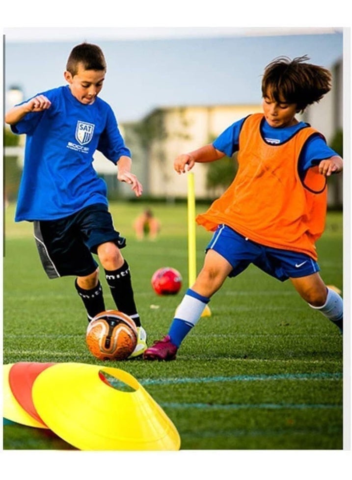 50 Pcs Soccer Cones for Training, Agility Disc Marker Set with Mesh Bag, Flexible PE Cone Markers for Football, Basketball, Obstacle Course, Speed and Field Boundary, 5 Colors - Image 4