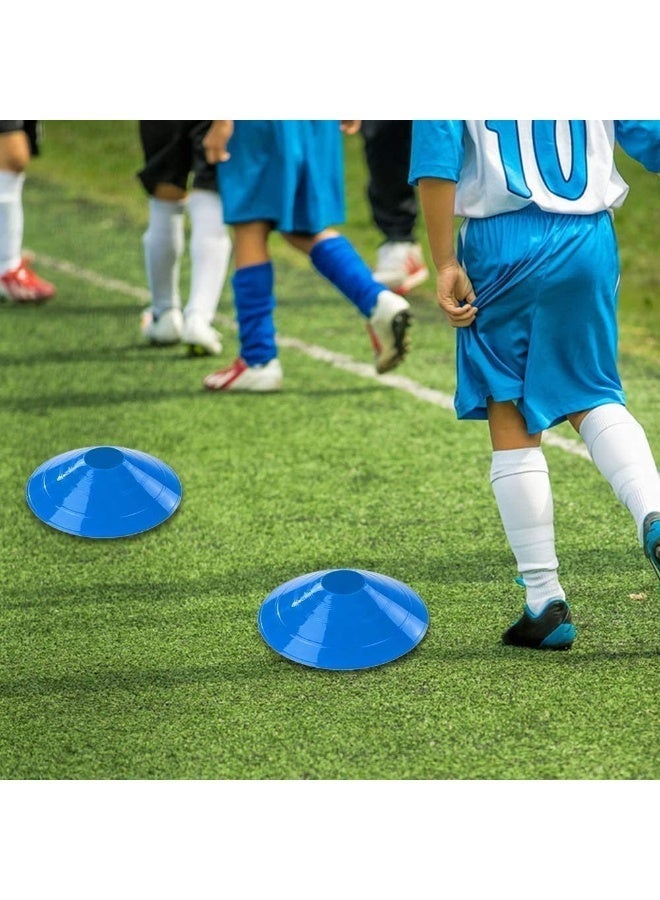 50 Pcs Soccer Cones for Training, Agility Disc Marker Set with Mesh Bag, Flexible PE Cone Markers for Football, Basketball, Obstacle Course, Speed and Field Boundary, 5 Colors - Image 5