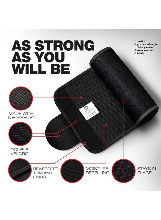 ActiveGear (Medium, Red) - Waist Trimmer Belt Slim Body Sweat Wrap for Stomach and Back Lumbar Support - Image 2