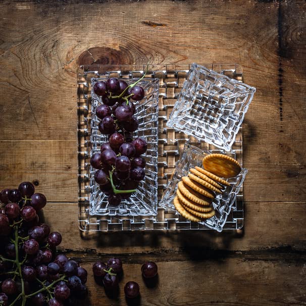 Nachtmann, Bossa Nova, Rectangular Serving Bowl, Set of 2, 6 Inch in Length, Rectangle, Glass Bowls for Kitchen, Clear Crystal Glass Dish for Side Dishes, Fruit, Dessert, Grapes, Snack Serving Plates - Image 3