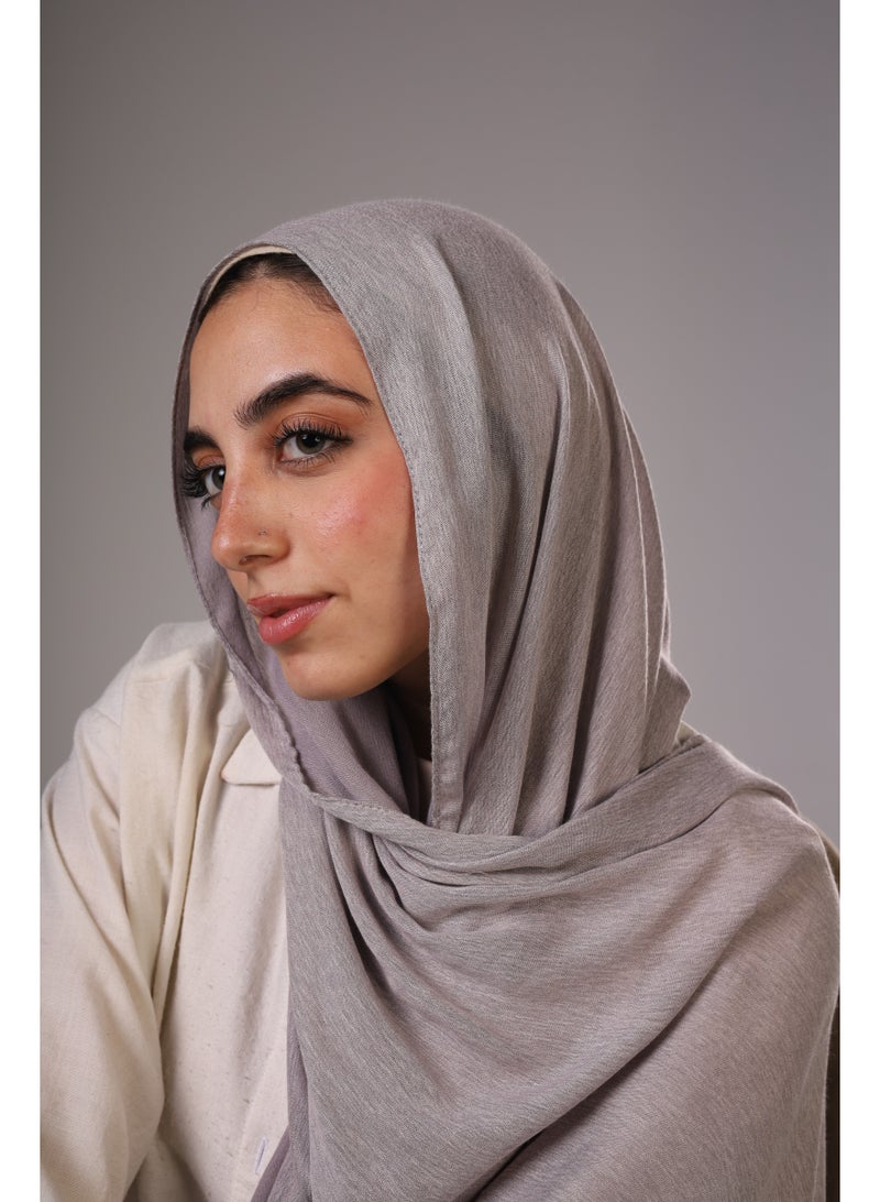 Lavezzi Ruffled Modal Hijab – Soft Lightweight Long Scarf for Women – Elegant Textured Modest Headscarf – Chic Everyday Hijab Shawl (Grey) - Image 2