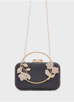 Khizana Floral Detail Diamante Clutch Bag  - Image 1