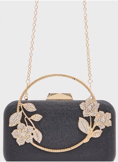 Khizana Floral Detail Diamante Clutch Bag  - Image 4