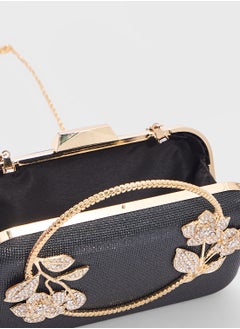 Khizana Floral Detail Diamante Clutch Bag  - Image 5