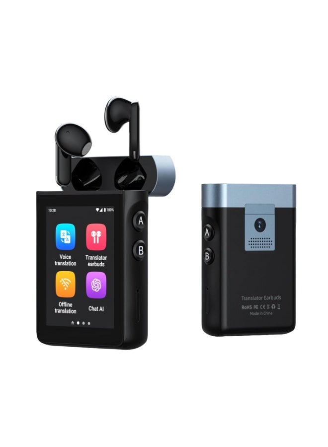 فيبكا WOOASK A9 Standalone Translation Earbuds with ChatGPT No App, Real-Time Translator Earbuds with 4G SIM Card Slot for Calls/Hotspot, Online/Offline/Photo Translation for Business and Daily Use (Black) - Image 1