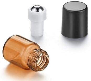 Quupy 12Pcs 3ml Essential Oils Roller Bottles Mini Empty Rollon Bottles with Stainless Steel Roller Balls and Black Cap Cosmetic Makeup Storage Vials For Fragrance Perfume Aromatherapy - Image 2