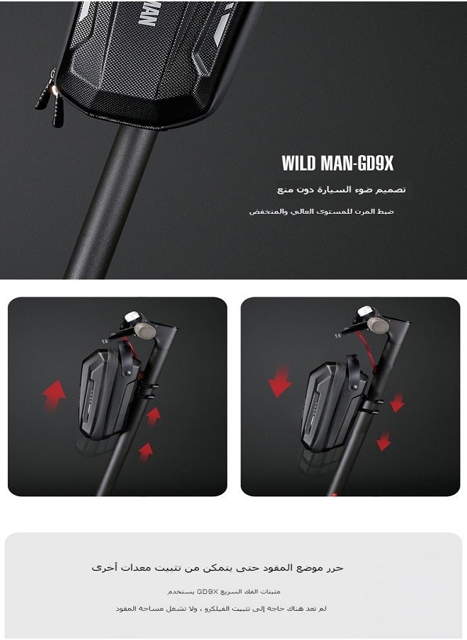 WILD MAN - Electric Scooter EVA Hard Shell Quick Release Handlebar Bag | Foldable Electric Bicycle Front Bag - Image 1