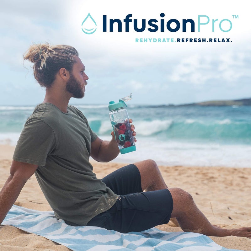 Infusion Pro Infusion Pro 32 oz Fruit Infuser Water Bottle with Insulated Sleeve & 50 Recipe Fruit Infusion Water eBook : Bottom Loading  Large Water Infuser for More Flavor : Unique Gift Idea for Women  - Image 4