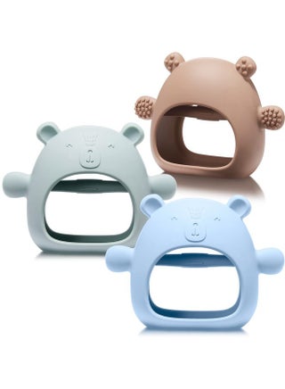 3 Pack Baby Teether Teething Toys For Babies 06 Months Baby Teething Toy Silicone Anti Dropping Infant Hand Teether Pacifiers Wrist Hand Chew Toys For Sucking Needs (Blue Caramel Green Bear) - pzsku/Z20336716AAF4616F6E00Z/45/_/1698514246/d089135d-6fc6-4ca3-b976-66c6f0f6d565